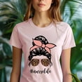 thumbnail image 5 of Nurse Life Graphic T-Shirt | Leopard Print Sunglasses Bandana Bun Tee, Light Pink, Size 2XL, 5 of 6