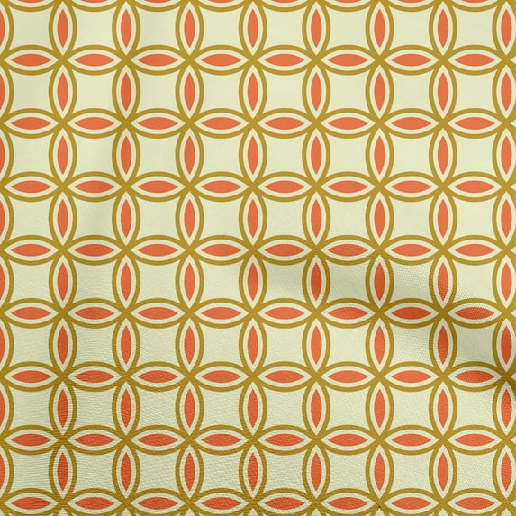oneOone Viscose Chiffon Orange Fabric Geometric Sewing Material Print Fabric By The Yard 42 Inch Wide