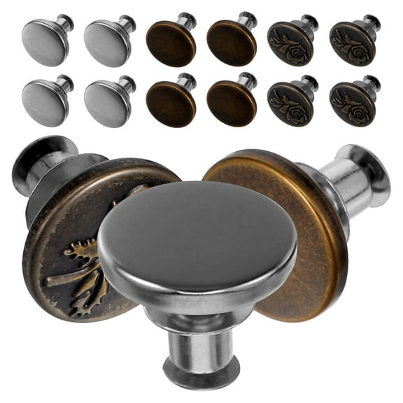 15 Pcs Metal Buttons Boutonniere Magnet Jeans Waist Tightener Adjustable