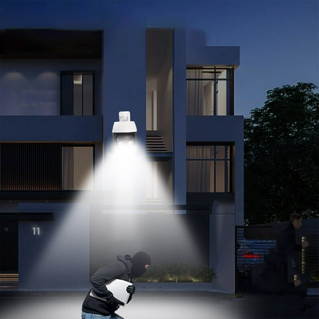 Xihbxyly Cámara de Seguridad Solar con Sensor de Movimiento, Luz Led, Ip66 Resistente Al Agua para Exteriores, Luces Intermitentes para Jardín, Porche y Negocio, Fácil Instalación, Tamaño 18,5 X 11,4