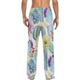thumbnail image 6 of Men's Pajama Pants with Pockets Sleepwear Lounge Pants Stretch Casual Cactus Flowers, 6 of 6
