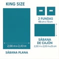 thumbnail image 3 of Juego de Sábanas Tacto Algodón King Size 4 Piezas Ultra Suaves y Frescas Color Verde Petroleo Kyuden Home, 3 of 6