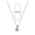 thumbnail image 6 of Mightlink Single Faux Pearl Pendant Necklace Shiny Inlaid Adjustable Extended Chain Necklace Women Clavicle Chain Jewelry Gift, 6 of 7