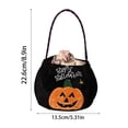 thumbnail image 3 of Halloween Candy Carrier, Purple Gift Bag, Halloween Bags for Candy, Basket with Handle, Crafted with Soft Halloween Fabric for Student to Carry Halloween Treats for Door-To-Door, 3 of 7