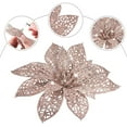 thumbnail image 6 of WSNIJFU 24 Pieces Glitter Poinsettia Christmas Tree Ornament Christmas Flowers Decor Ornament (Rose Gold), 6 of 7