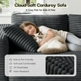 thumbnail image 6 of Patbrela 106" Sectional Sofa for Living Room, L-Shaped Modular Sectional Couch with Deep Seat, Corduroy Cloud Oversized Sofa No Assembly, Gray, 6 of 10