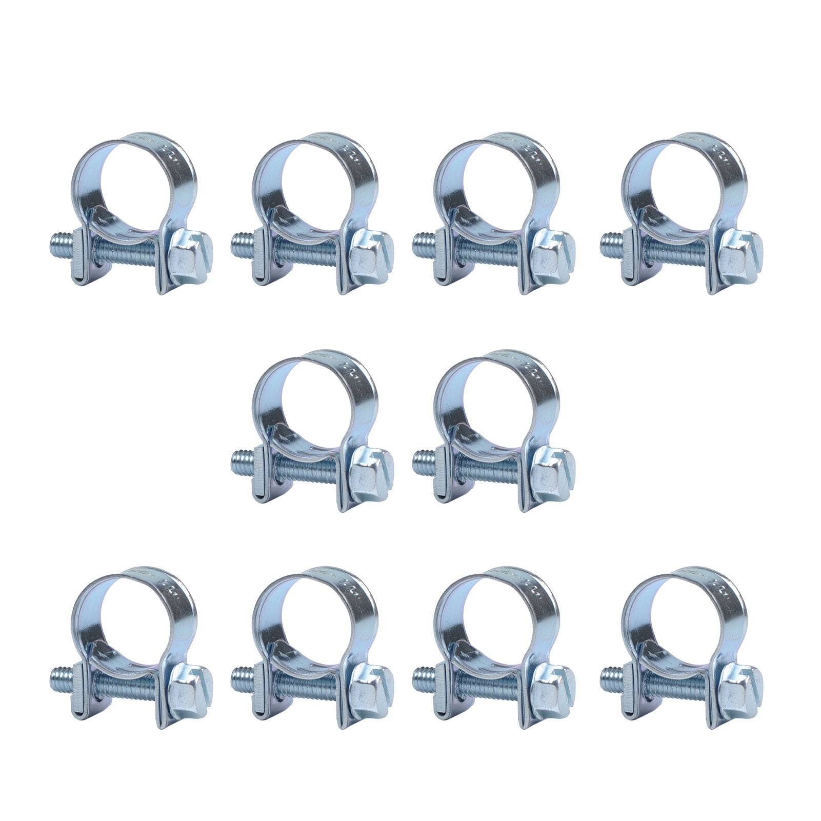 10pcs Double Ear Hose Clamps Fuel Pipe Water Hose Clamp Carbon Steel Accessories 