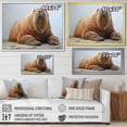 thumbnail image 4 of Designart "Home Of The Relaxed Walrus" Walrus Floater Framed Canvas Wall Art, 4 of 5