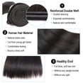 thumbnail image 4 of Bone Straight Human Hair Bundles with Closure HD Lace Closures with Bundles Brazilian Hair Weave Bundles with Closure Remy Hair, 4 of 6