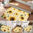 thumbnail image 5 of 2x3 Ft Entryway Area Rug, Yellow Sunflower Kitchen Rug Runner Washable Floor Mat, Vintage Country Bee Plaid Ginger Check Non Slip Indoor Door Mat Throw Carpet for Bathroom Living Room Bedroom, 5 of 8