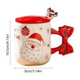 thumbnail image 3 of NWOKYZGH Christmas Mug Ceramic Merry Christmas Tree Mug with Spoon and Lid Festive Xmas Gift Cup for Hot Chocolate Coffee Eggnog, Microwave and Dishwasher Safe, 3 of 6