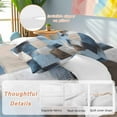 thumbnail image 2 of Abstract Color Stitching Bedding Duvet Cover Set Queen Size 4 Pieces Blue Brown Graffiti Theme Bedding Set with Zipper Closure, 1 Comforter Cover 90x92 Inches 1 Flat Sheet & 2 Pillow Cases, 2 of 7