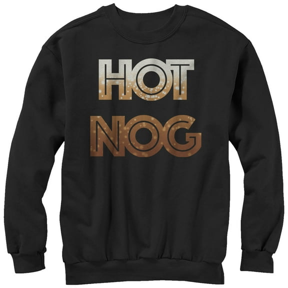 Women's CHIN UP Christmas Hot Nog  Sweatshirt Black Large