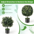 thumbnail image 6 of 22” Faux Boxwood Topiary Ball Tree Set of 2, Artificial Plants Outdoor Sun Protective, Cement-Filled Potted Bushes, Evergreen Topiary Trees Artificial for Porch Decoration Indoor Outdoor, 6 of 18