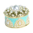 thumbnail image 3 of Joyero esmaltado con forma de cofre del tesoro coleccionable para collar Azul, 3 of 9