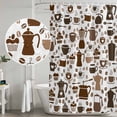 thumbnail image 4 of Coffee Beans Shower Curtain Set - Long 72" x 84" Washable Bathtub Curtain with 12 Hooks, Funny Cartoon Brown Cake Hot Chocolate Cup Waterproof Fabric Stall Shower Curtains for Bathroom/Bathtub Décor, 4 of 6