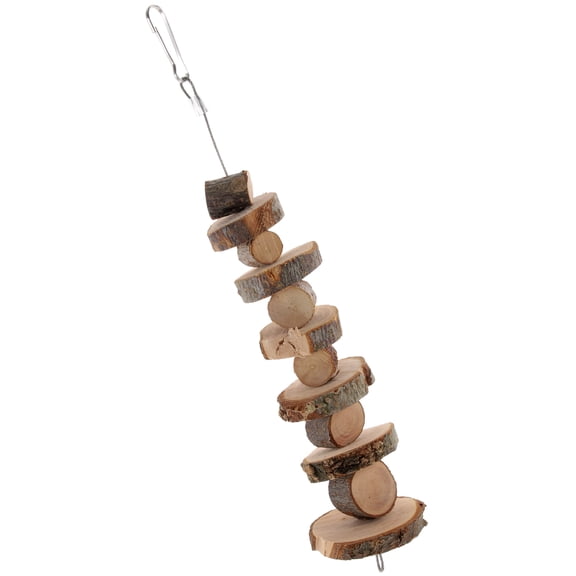 Soimiss Small Chew Toy Hamster Molar Toy Brown Wood Teeth Grinding Indoor Set