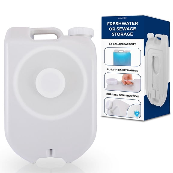 SereneLife 24L Compact Portable Water Tank - Non-toxic Water Container Reservoir W/ Carry Handle