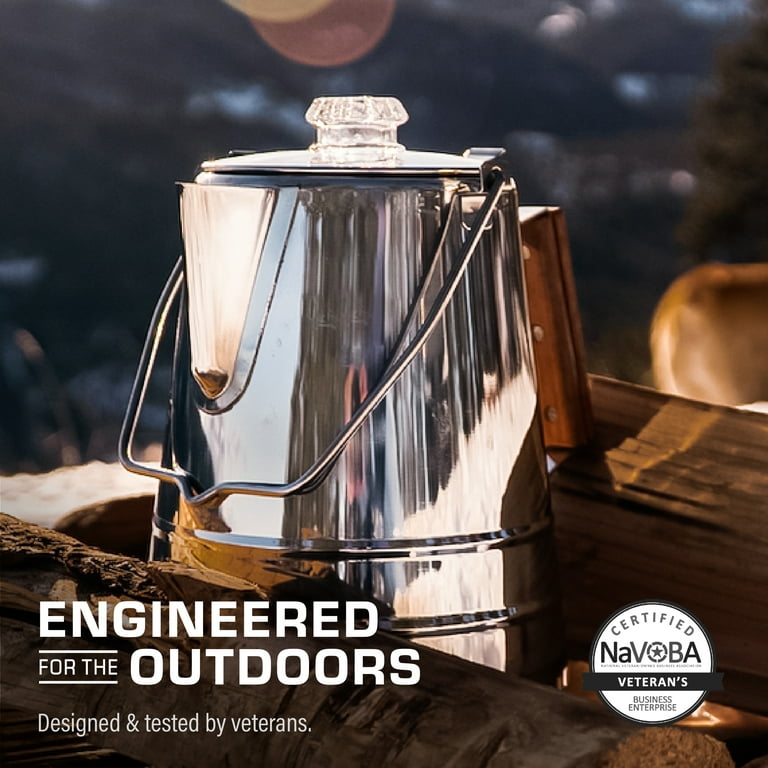 COLETTI Scoutmaster Camping Coffee Pot - Campfire Coffee Pot - Huge  Stainless Steel Camp Coffee Maker for Groups – 24 CUP