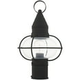 thumbnail image 3 of 1 Light Black Outdoor Post Lantern Pendant Lighting Fixture with Clear Glass Shade backed with Hand Crafted Solid Brass material for patio, front porch, entryway and more, 3 of 5