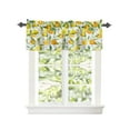 thumbnail image 2 of Kitchen Cafe Valance Curtain for Small Windows,Summer Farm Orange Citrus Fruit Green Leaves Rod Pocket Short Valances Watercolor Lemon Window Treatment Panel for Living Room/Bedroom/Bathroom,42x18in, 2 of 9