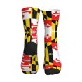 thumbnail image 2 of Mens Crew Socks Womens Flag Of Maryland Pattern Workout Training Athletic Socks, 2 of 7