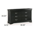 thumbnail image 5 of Furniture of America Vrai 6-Drawer Solid Wood Black Dresser, 5 of 9