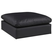 Meridian Furniture Comfy Black Vegan Leather Ottoman