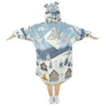 thumbnail image 2 of FORMRS Wearable Blanket Hoodie with Sleeves for Kids Cozy Flannel Sweatshirt, Winter Village Serenity, 2 of 7