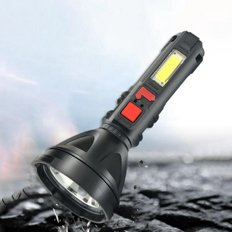Bright Rechargeable , Hand held flashlight High lumens Large Battery High  Powered Handheld Searchlight Lightweight Portable Flashlight