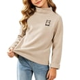 thumbnail image 6 of SELONE Mock Neck Sweatshirt Kids Long Sleeve Layering Top Comfy Knitted Solid Sweatshirts Girls Fall Outfits 1-12Y, 6 of 6