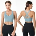 thumbnail image 2 of Valcatch Plus Size Womens Sports Bra Wirefree Seamless Padded Racerback Yoga Bra for Workout Gym Activewear with Removable Pads, 2 of 7