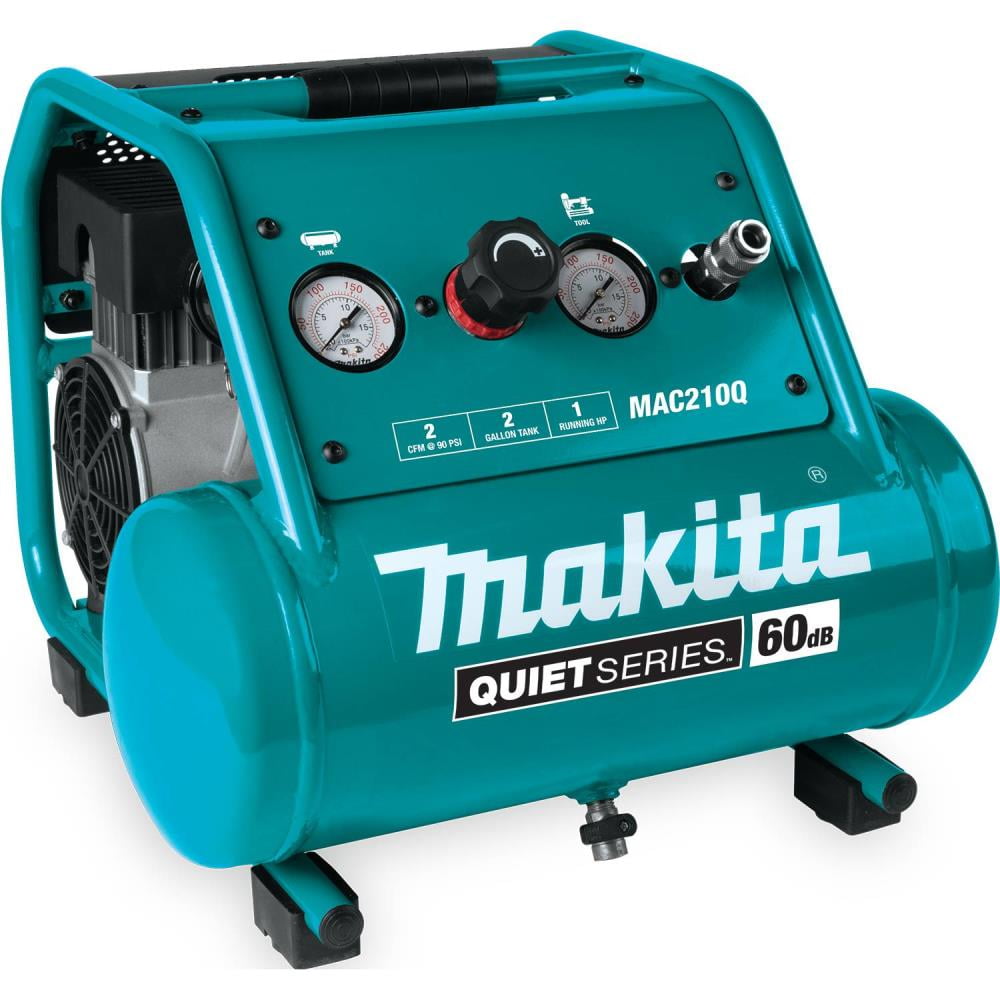 Makita-MAC210Q Quiet Series, 1 HP, 2 Gallon, Oil-Free, Electric Air