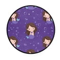 thumbnail image 2 of 36.2 Inch Round Floor Mat Brown Hair Mermaid Carpet Decor Rug for Living Room Bedroom, 2 of 6