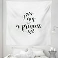 thumbnail image 1 of Cartoon Tapestry, Monochrome Hand Writing Style Words with Olive Branch Life Theme, Fabric Wall Hanging Decor for Bedroom Living Room Dorm, 5 Sizes, White Black, by Ambesonne, 1 of 1