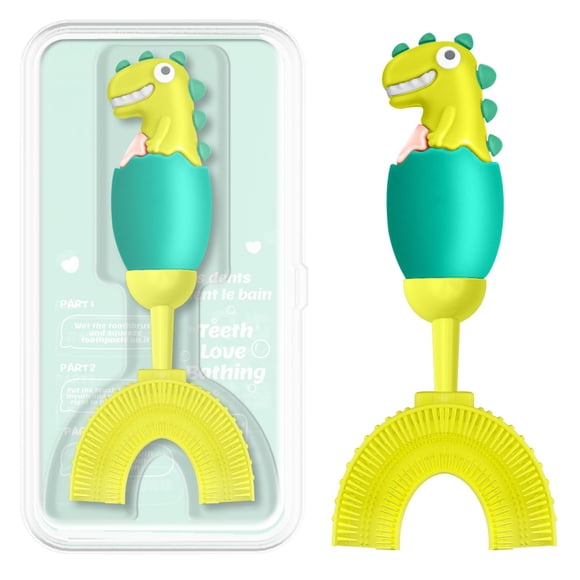 Cepillo de dientes infantil en forma de U ZMRZ, silicona suave, para niños de 2 a 7 años