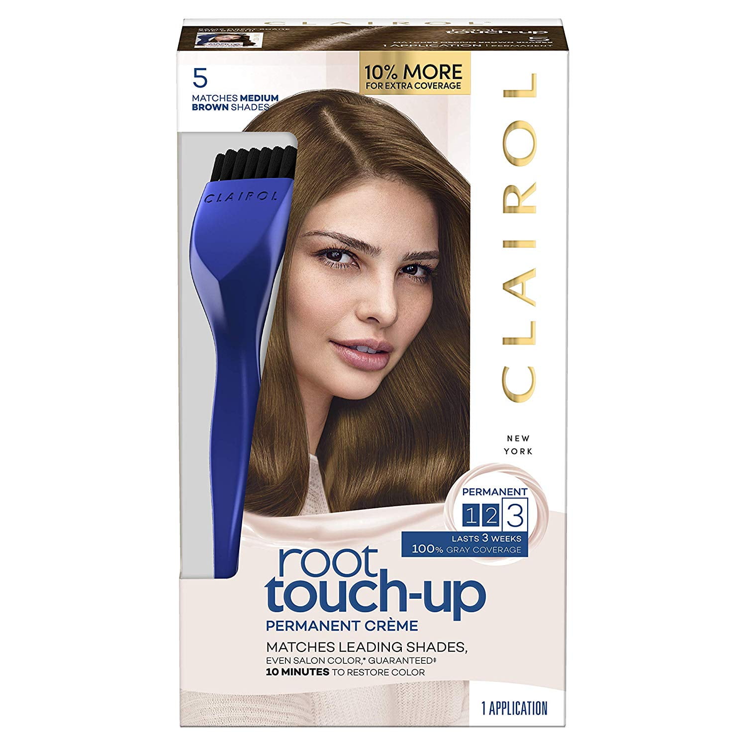 Clairol Nice n Easy Root Touch Up Color, 5 Medium Brown, 1 kit, 6 Pack