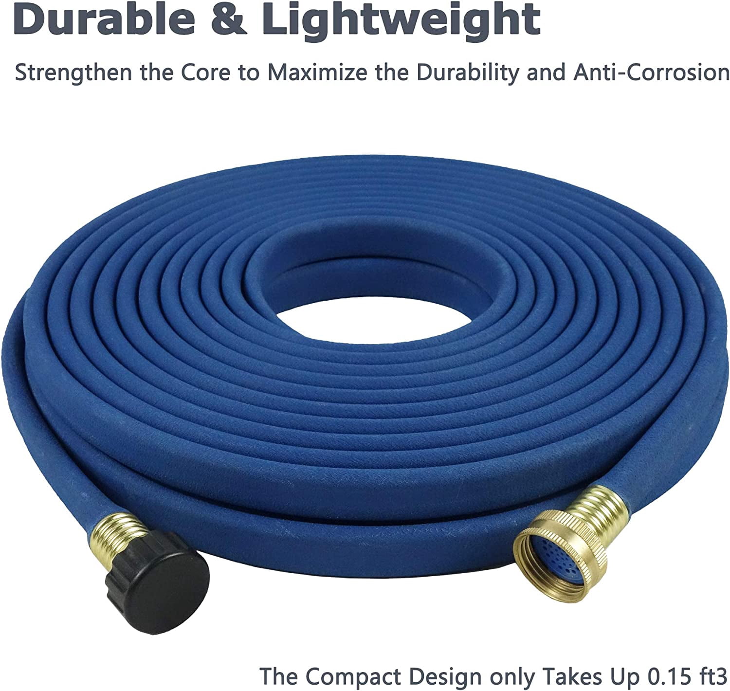 1/2 in. x 50 ft. Garden Flat Soaker Hose More Water Leakage, Heavy-Duty, Metal Hose Connector Ends, Save 80% Water