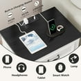 thumbnail image 5 of Farmhouse Nightstand with Charging Station, 3 Drawers White Bedside Table for Bedroom for Adults, 5 of 7
