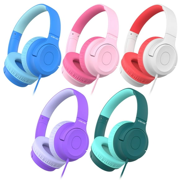 Auriculares iClever Kids para la escuela K-12, volumen seguro de 85 dBA