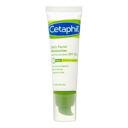 Cetaphil Daily Facial Moisturizer Broad Spectrum SPF50, Fragrance Free, 1.7 Fl (Best Daytime Moisturizer For Over 50)