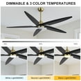 thumbnail image 4 of LEDET 54 in. Black and Gold Indoor 5-Solid Wood Blades LED Ceiling Fan with Remote, 4 of 8
