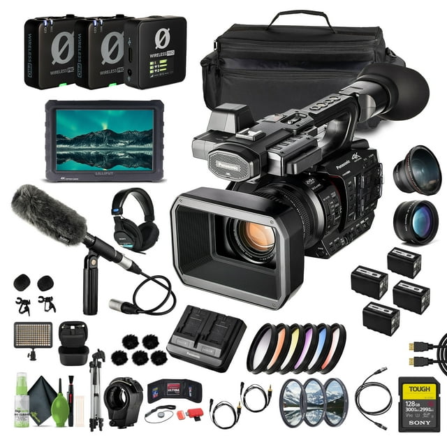 Panasonic AG-X20ED Professional 4K Camcorder, 20x Optical Zoom, XLR Audio, UHD 60p, SDI/HDMI Output For Filmmaking, Event Coverage, and Live Production Bundle With 128GB Card + Headphones + More