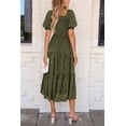 thumbnail image 2 of Vestido midi PRETTYGARDEN para mujer 2025, estampado floral, línea A, 2 of 7