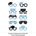 thumbnail image 3 of Big Dot of Happiness 2026 Light Blue Graduation Glasses - Paper Card Stock Party Photo Booth Props Kit - 10 Count, 3 of 5