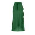 thumbnail image 6 of Busydd Skirts for Women Fall Solid Color Ruffle Flowy Skirt Business Casual Womens Maxi Skirt High Waist Drawstring Warp Skirts 2XL, 6 of 6