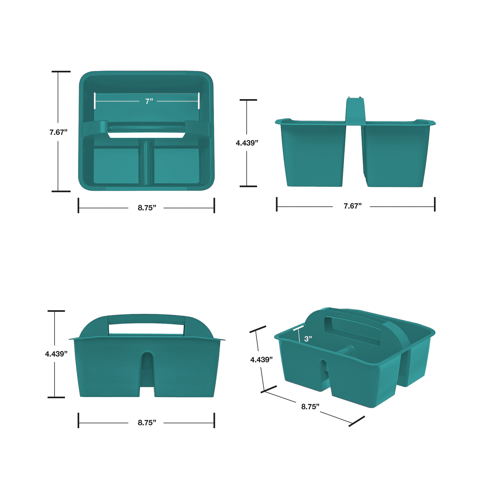 Organizador Pen+Gear turquesa con asa, 8.75 x 7.68 x 4.44 pulgadas para escuela, oficina y manualidades 8