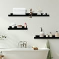 thumbnail image 3 of KAIWIN Black Wood Floating Shelves Set of 3 (24/16/10In) - Wall Mounted Storage & Decor for Home, 3 of 5
