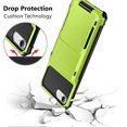 thumbnail image 4 of Dteck Wallet Case for Apple iPhone SE 2022 & 2020 / iPhone 7 / iPhone 8, Credit Card Holder ID Slot Pocket Dual Layer Protective Bumper Rugged TPU Rubber Armor Hard Shell Cover, Green, 4 of 5