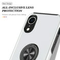thumbnail image 5 of for iPhone XR Case, 360° Rotatable Ring Holder Kickstand Dual Layer Military-Grade Drop Tested Protection Support Car Holder Mount Magnetic Absorbing Bumper Phone Case, Silver, 5 of 7